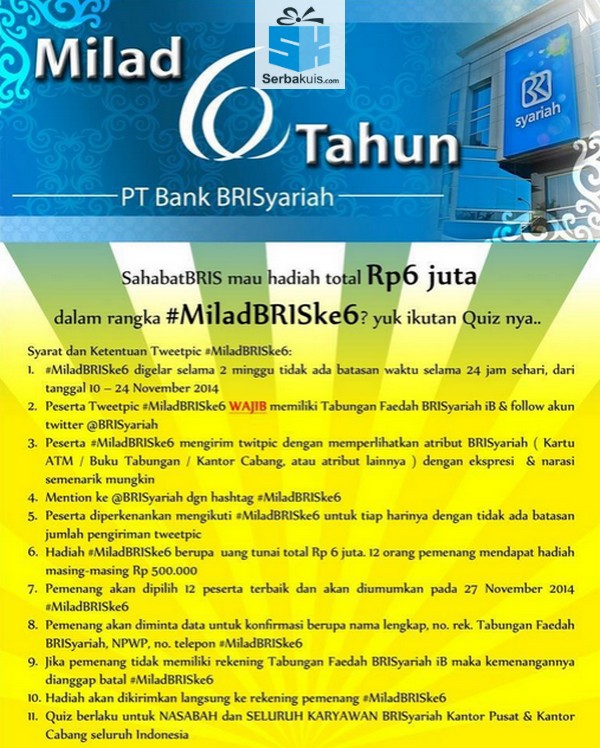 Kontes Twitpic BRI Syariah Berhadiah Uang Total 6 Juta