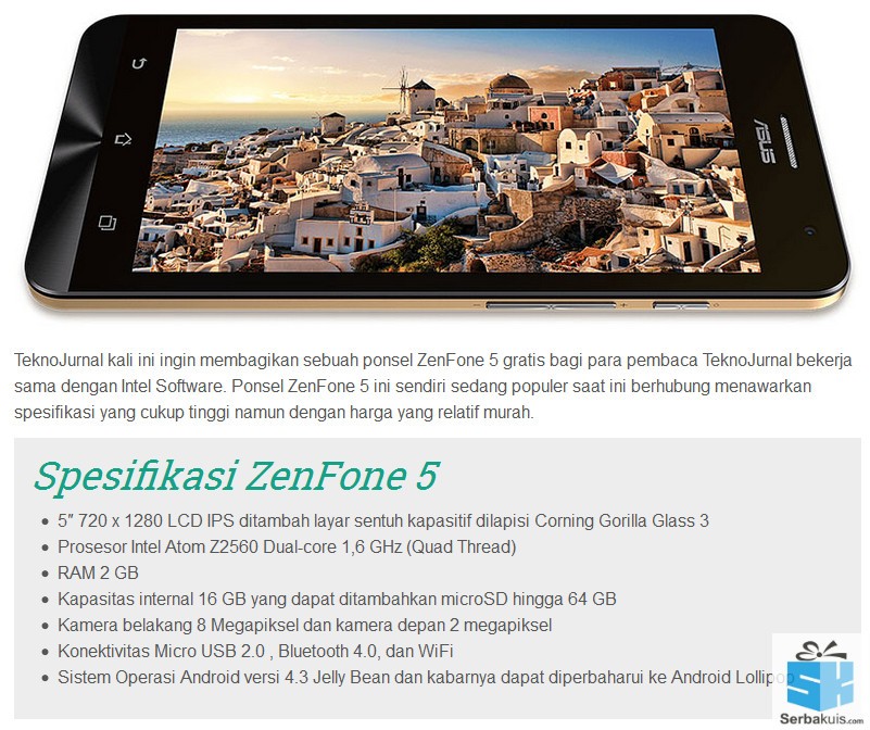 Kuis Mudah Berhadiah Android ASUS Zenfone 5