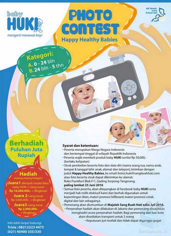 Kontes Foto HUKI Happy Healthy Babies Berhadiah Uang 30 Juta