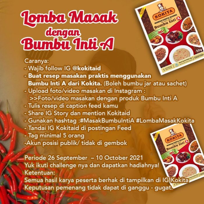 Lomba Masak Kokita Berhadiah Saldo Ovo Gopay Buat Pemenang