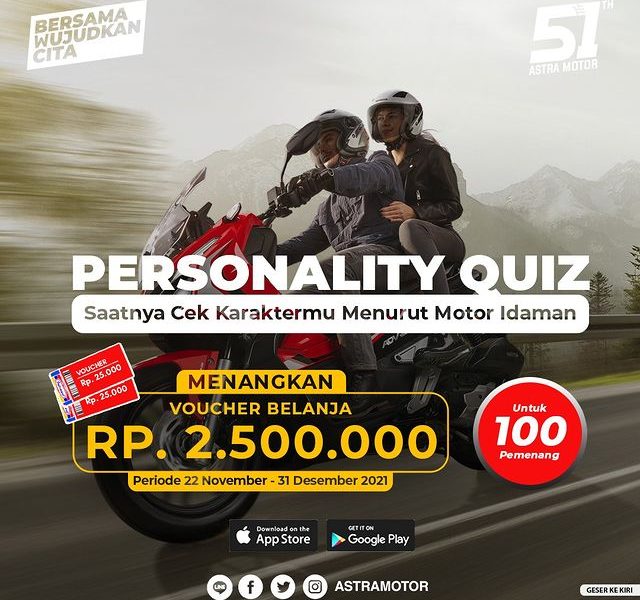 Kuis Personality Motor X Berhadiah Voucher Indomaret Total 2 5 Juta