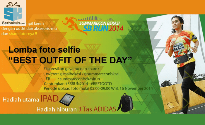 Peserta SB RUN 2014 Selfie Dirimu, Menangkan iPad Mini & 3 Tas Adidas