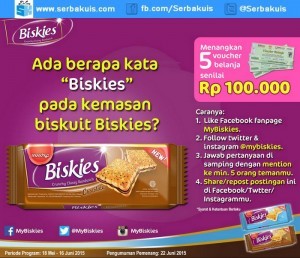 Kuis Facebook Biskies Berhadiah 5 Voucher Belanja 100K