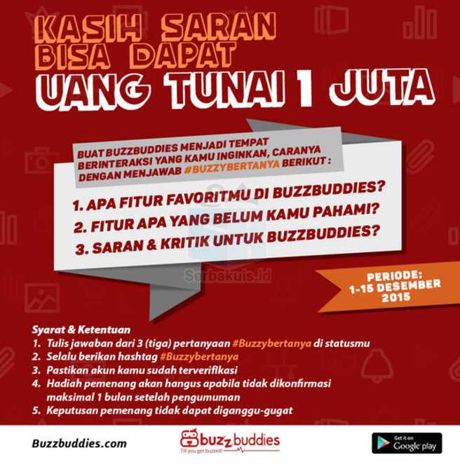 Kuis Buzzy Bertanya Berhadiah Uang Total 2 Juta Rupiah