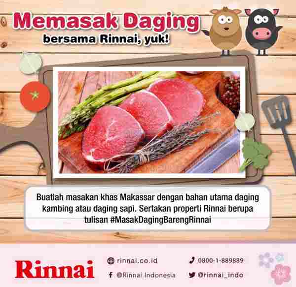 Lomba Masak Daging Berhadiah COOKER HOOD KOMPOR RINNAI