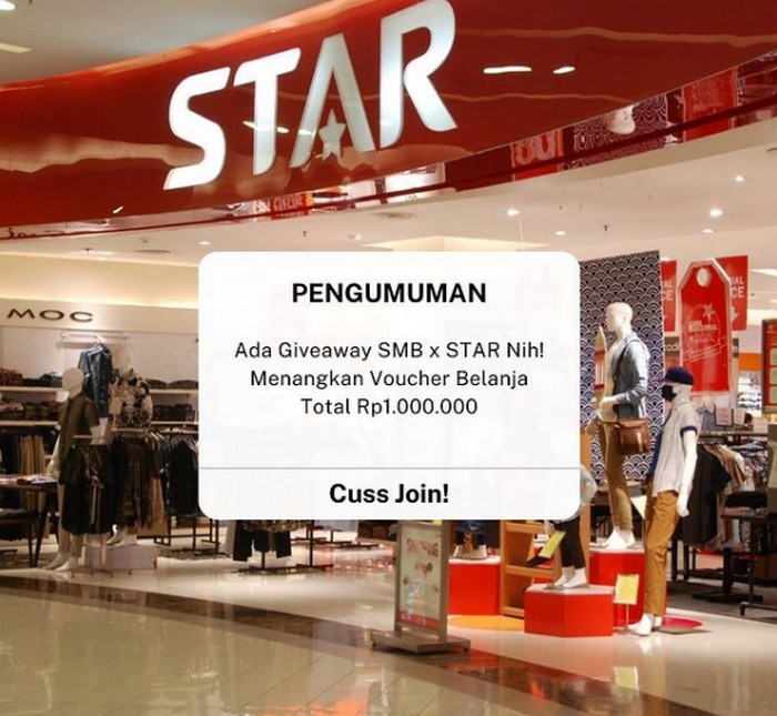 Giveaway SMB x STAR Menangkan Voucher Belanja Total 1 Juta Rupiah