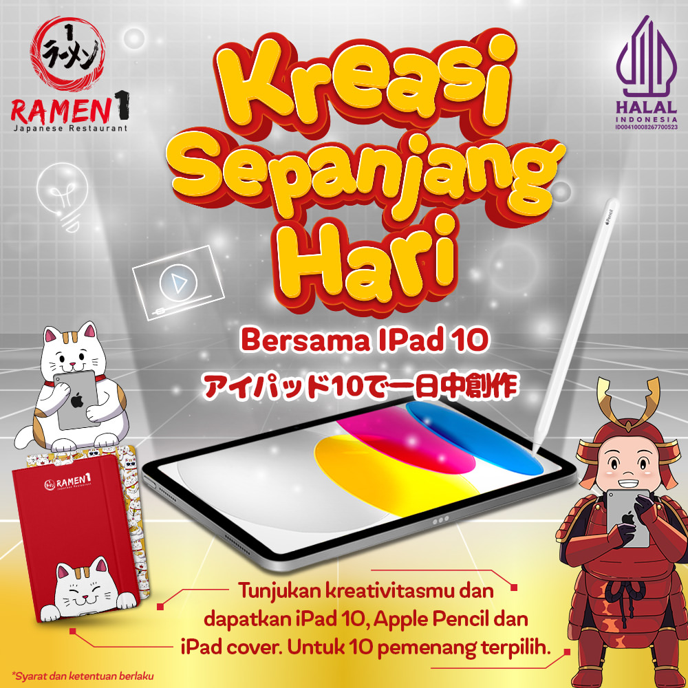 Lomba Kreasi Sepanjang Hari Ramen1 Berhadiah 10 iPad 10