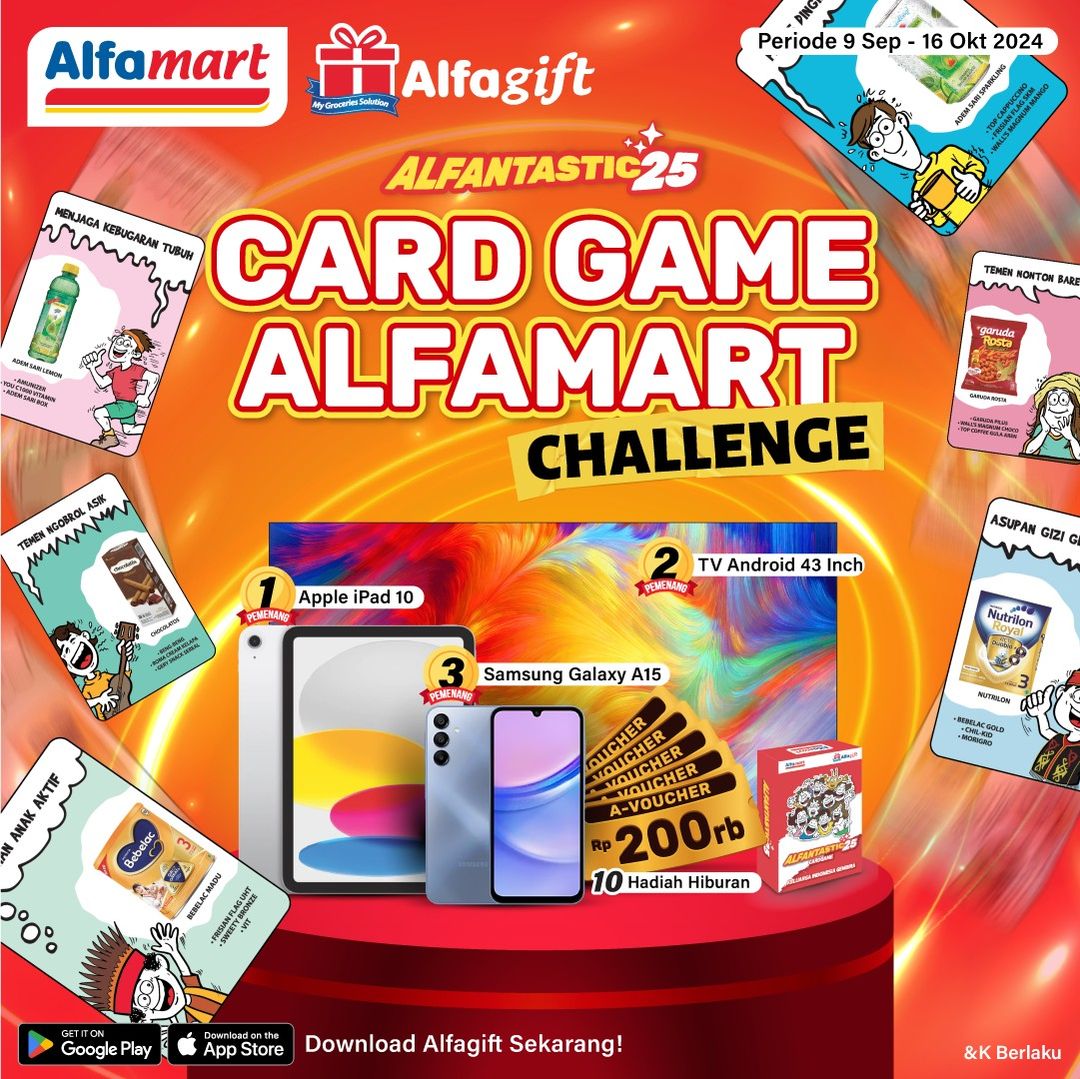 Card Game Alfamart Challenge Berhadiah Apple iPad 10