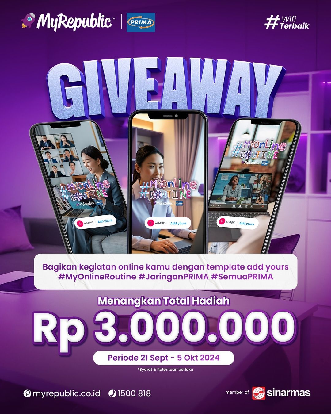 Giveaway My Online Routine Berhadiah Total 3 Juta Rupiah