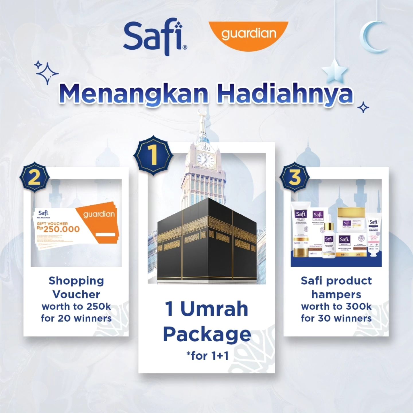 Giveaway Safi x Guardian Berhadiah Umroh, Voucher & Hampers