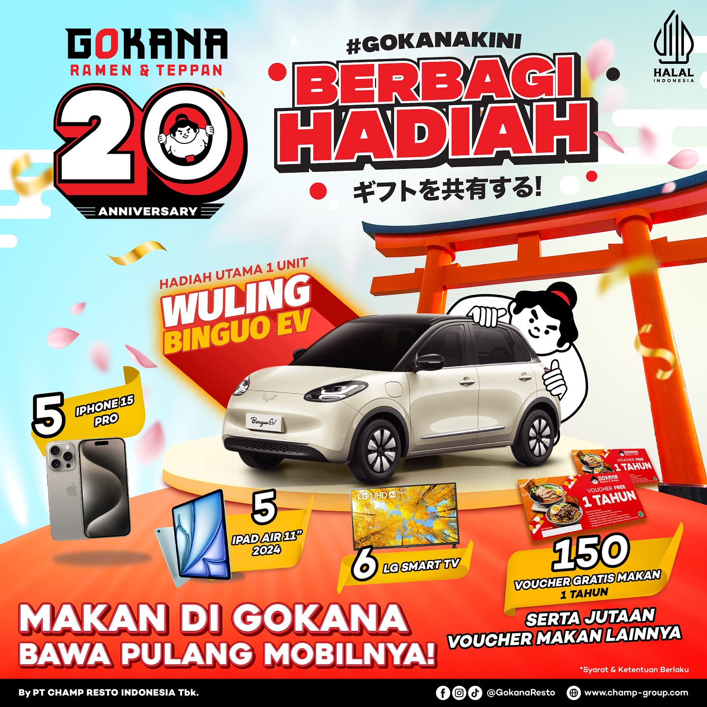 Undian Gokana Berbagi Hadiah Mobil Listrik Wuling Binguo EV