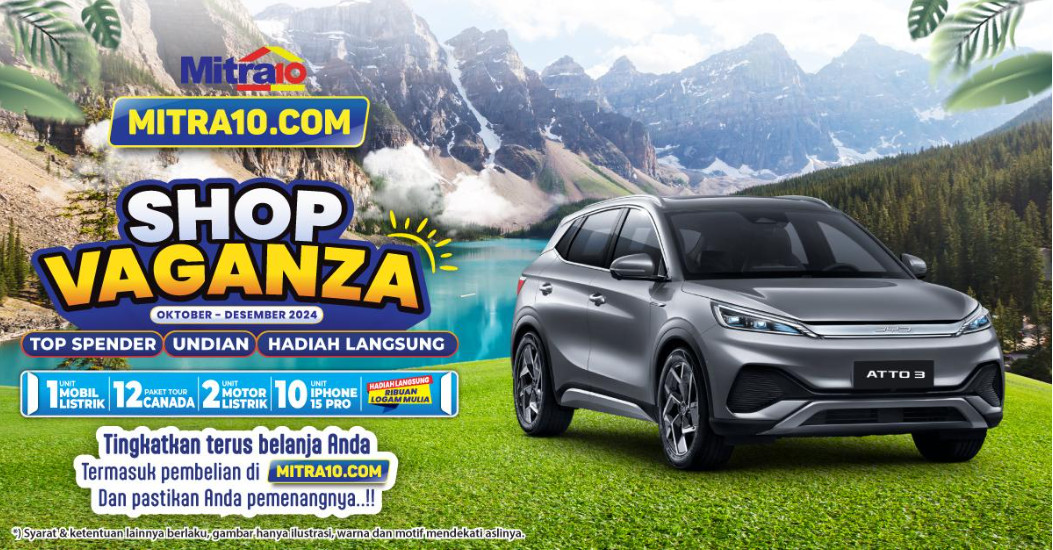 Undian Shopvaganza Mitra10 2024 - BYD ATTO 3 Hadiahnya