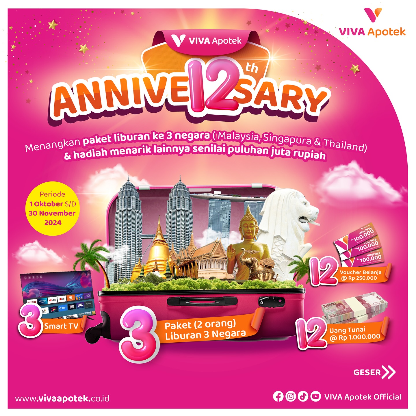 Undian VIVA Apotek Annive12sary Berhadiah 3 Paket Trip ke Thailand