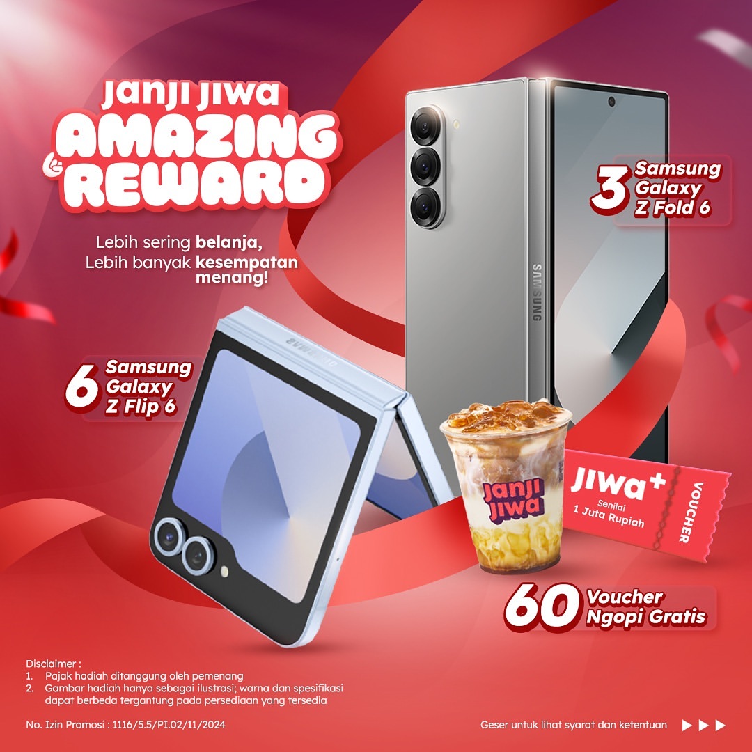 Undian Kopi Janji Jiwa Amazing Reward Berhadiah 9 Smartphone