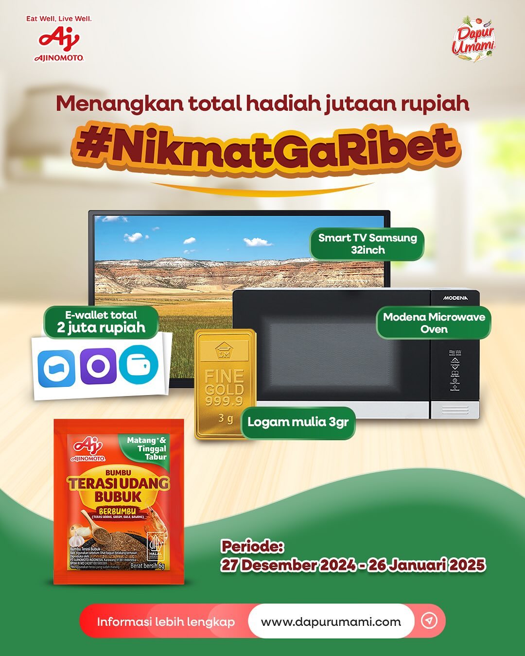 Lomba Masak Nikmat Ga Ribet Berhadiah Smart TV, Oven, Emas, dll