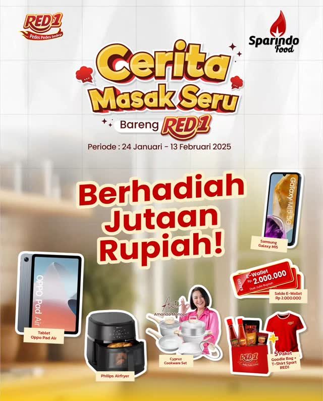 Lomba Video Masak Seru Red1 Berhadiah Tablet OPPO Pad Air