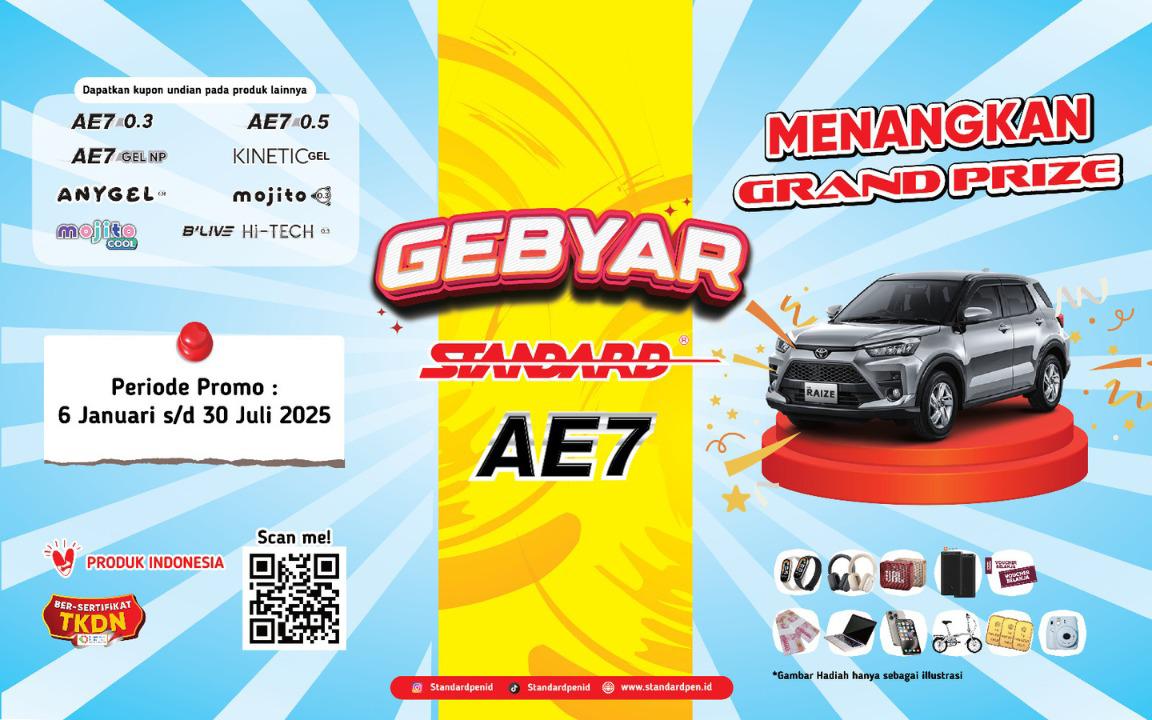 Undian Gebyar Bolpoin Standard AE7 Berhadiah TOYOTA RAIZE