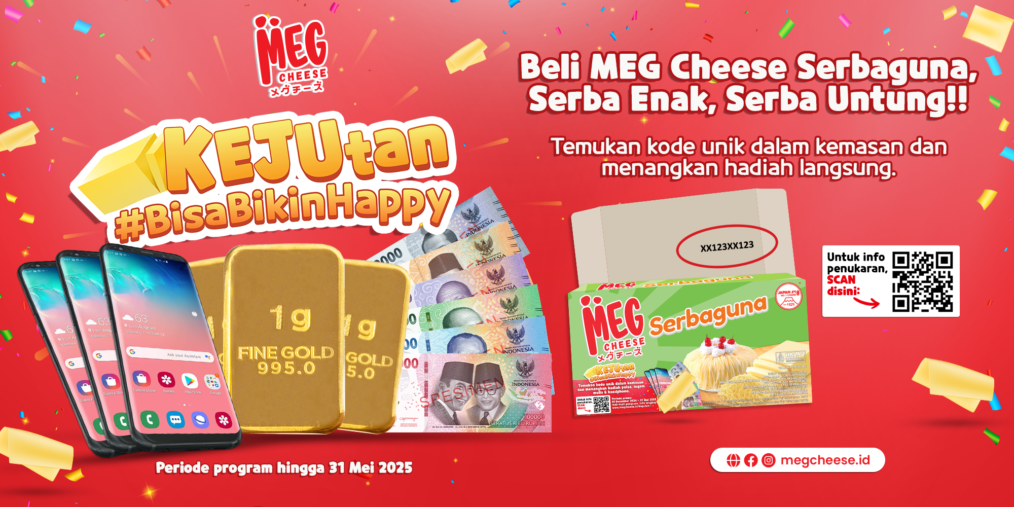 Undian MEG Cheese KEJUtan Berhadiah HP, EMAS, & E-WALLET