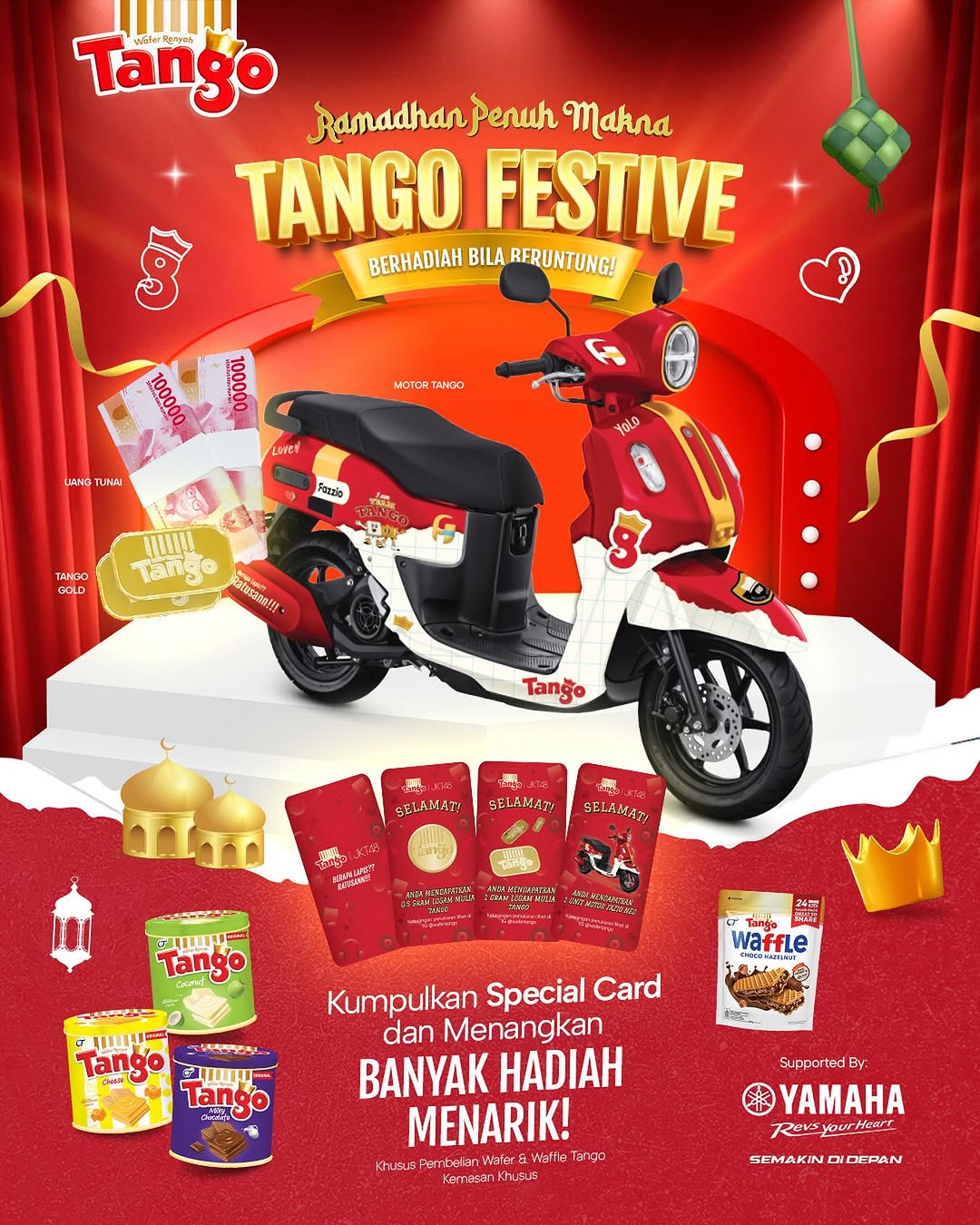 Promo Tango Festive Berhadiah Motor Yamaha Fazzio