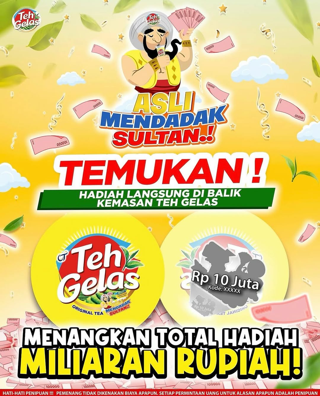 Promo Teh Gelas Asli Mendadak Sultan Berhadiah Miliaran Rupiah