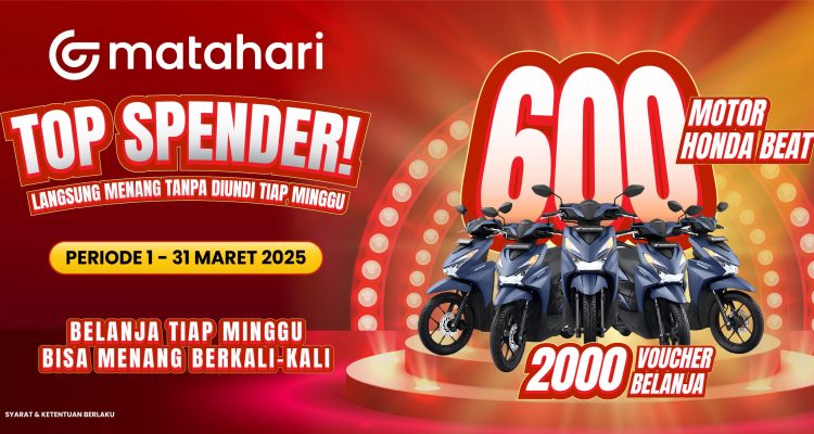 TANPA UNDIAN! Matahari Bagikan Hadiah 600 Motor Honda Beat